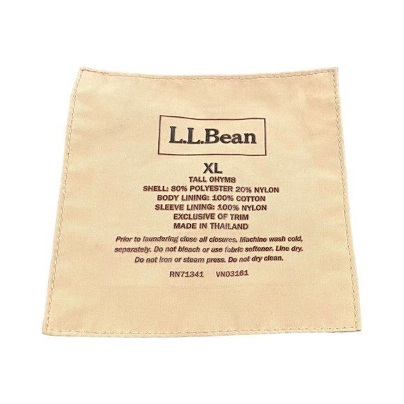 Vintage Mens LL Bean Tan Khaki Jacket Zip Up OHYM8 Tall‎ Size XL  RN71341 - Picture 8 of 10